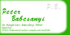 peter babcsanyi business card