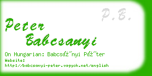 peter babcsanyi business card